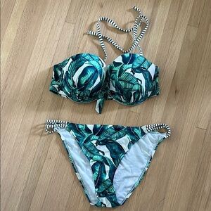 La Vie en Rose Palm Tree Bikini Set XL